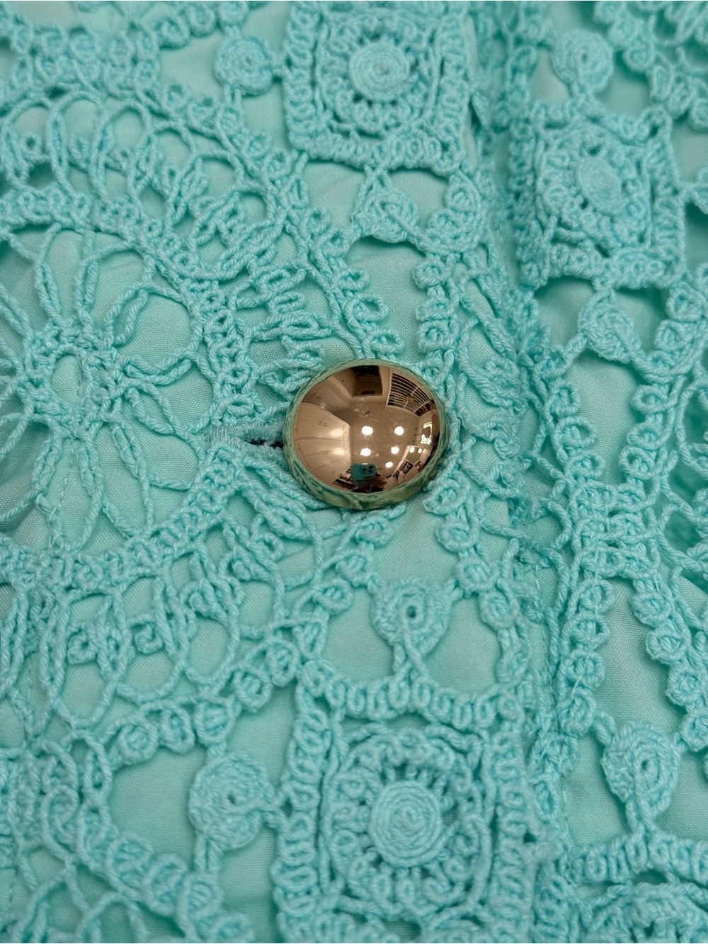 Sail to Sable Mint Eyelet Cowl Neck Top - Picture 8 of 9